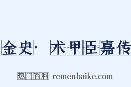 金史·术甲臣嘉传是什么意思的图片
